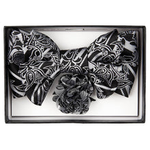 Load image into Gallery viewer, Vittorio Farina XL Bow Tie, Pocket Square & Flower Lapel Pin
