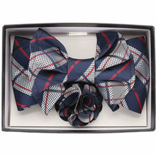 Load image into Gallery viewer, Vittorio Farina XL Bow Tie, Pocket Square & Flower Lapel Pin