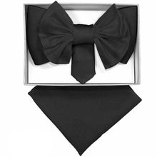 Load image into Gallery viewer, Vittorio Farina XL Solid Bow Tie & Pocket Square