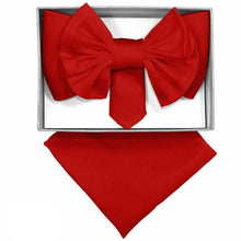 Load image into Gallery viewer, Vittorio Farina XL Solid Bow Tie & Pocket Square