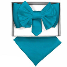 Load image into Gallery viewer, Vittorio Farina XL Solid Bow Tie & Pocket Square