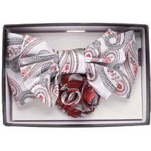 Load image into Gallery viewer, Vittorio Farina XL Bow Tie, Pocket Square & Flower Lapel Pin