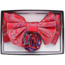 Load image into Gallery viewer, Vittorio Farina XL Bow Tie, Pocket Square & Flower Lapel Pin