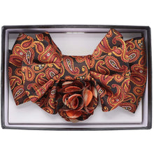 Load image into Gallery viewer, Vittorio Farina XL Bow Tie, Pocket Square & Flower Lapel Pin