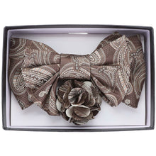 Load image into Gallery viewer, Vittorio Farina XL Bow Tie, Pocket Square & Flower Lapel Pin
