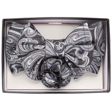 Load image into Gallery viewer, Vittorio Farina XL Bow Tie, Pocket Square & Flower Lapel Pin