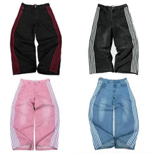 Load image into Gallery viewer, Y2K Baggy Jeans Harajuku vintage Striped Embroidered high quality Sweatpants men women Hip Hop Casual wide leg jeans streetwear
