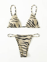 Load image into Gallery viewer, Zebra Print Push Up Bikini New Arrival Padded Bra Low Waist Swimsuit Female Swimwear Women Women's Ruffle Triangle Bikini Frill Printed String Tie Side Two Piece Set Swimsuit