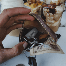 Load image into Gallery viewer, Handmade Leather Coin Purse - Compact & Durable Zipper Pouch