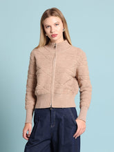 Load image into Gallery viewer, Zip up long sleeve textured jacket