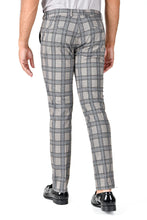 Load image into Gallery viewer, Barabas CP130 DON'T MESS WITH ME Light Grey and Blue Checkered Slim Fit Dress Pant