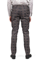 Load image into Gallery viewer, Barabas CP156 BABY BEAT Grey and Orange Checkered Slim Fit Dress Pant