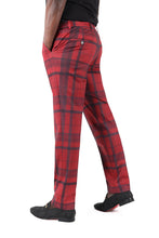 Load image into Gallery viewer, Barabas CP182 BUFFALO PLAID Red Slim Fit Dress Pant