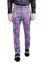 Load image into Gallery viewer, Barabas CP201 GRIP SPOT Lilac Checkered Slim Fit Dress Pant