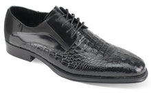 Load image into Gallery viewer, Giovanni Mason Black Croc-print Leather Hand Made Oxford Men's Dress Shoes
