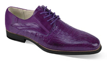 Load image into Gallery viewer, Giovanni Mason Purple Croc-print Leather Hand Made Oxford Men's Dress Shoes