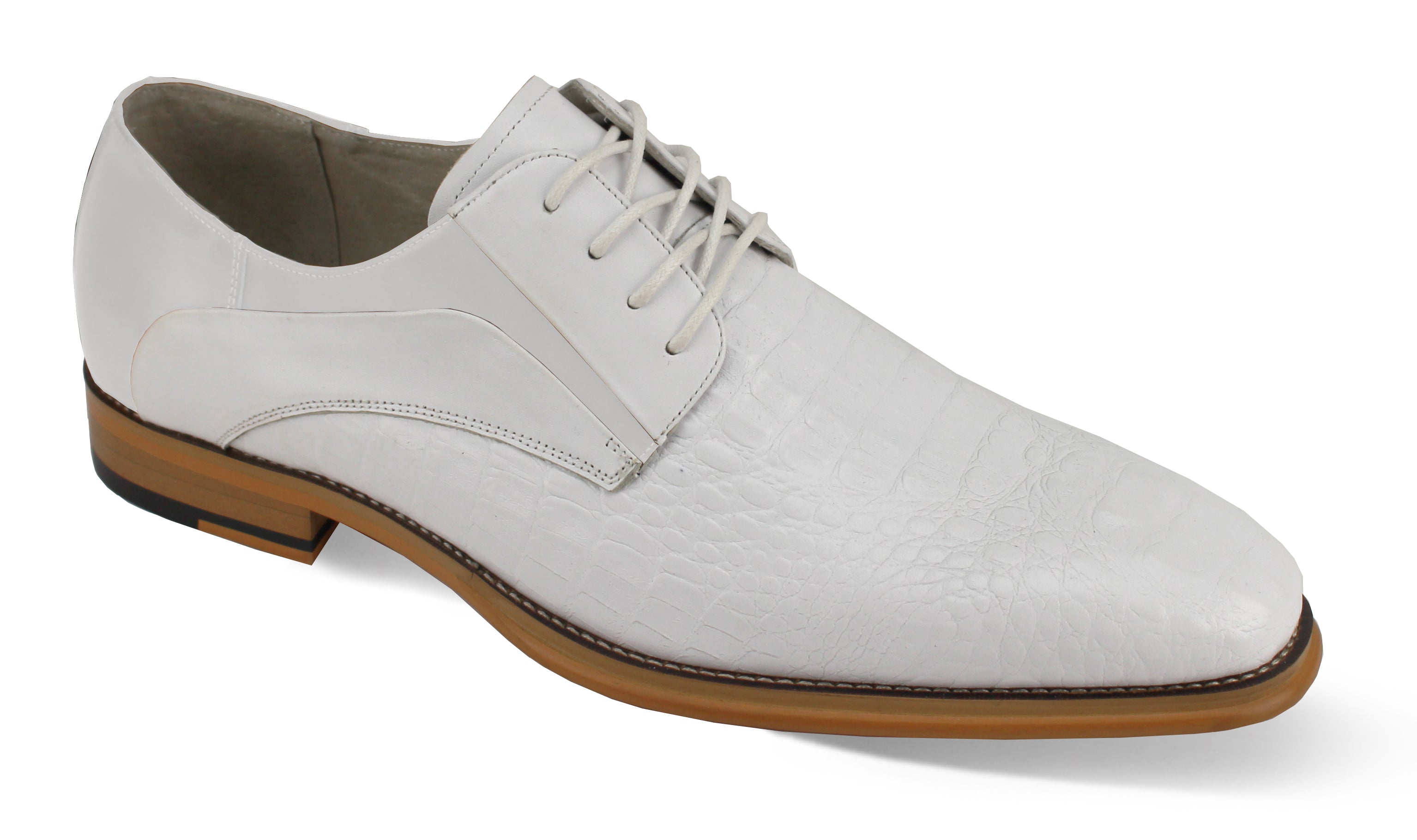 Giovanni Mason White Croc-print Leather Hand Made Oxford Men's Dress Shoes 12 Giovanni Mason White Croc-print Leather Hand Made Oxford Men's Dress Shoes 12