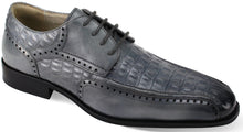 Load image into Gallery viewer, Giovanni Milford Grey Croc-print Leather Hand Made Oxford Men's Dress Shoes
