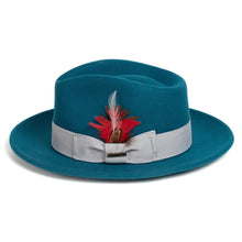 Load image into Gallery viewer, Ferrecci Crushable Acid Blue 100% Australian Wool Fedora Hat