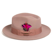 Load image into Gallery viewer, Ferrecci Crushable Dusty Pink 100% Australian Wool Fedora Hat