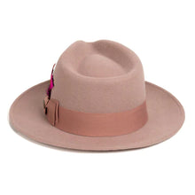 Load image into Gallery viewer, Ferrecci Crushable Dusty Pink 100% Australian Wool Fedora Hat