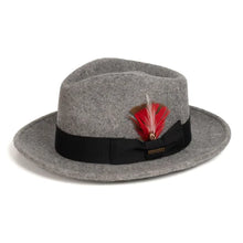 Load image into Gallery viewer, Ferrecci Crushable Grey Melange 100% Australian Wool Fedora Hat
