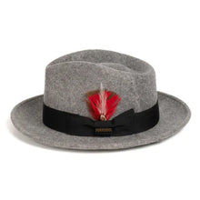 Load image into Gallery viewer, Ferrecci Crushable Grey Melange 100% Australian Wool Fedora Hat
