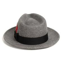 Load image into Gallery viewer, Ferrecci Crushable Grey Melange 100% Australian Wool Fedora Hat