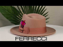 Load and play video in Gallery viewer, Ferrecci Crushable Dusty Pink 100% Australian Wool Fedora Hat