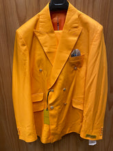 Load image into Gallery viewer, Alberto Nardoni Orange Slim Fit European Double Breasted Suit with Gold Buttons