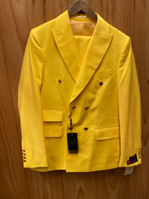 Load image into Gallery viewer, Mario Casas Slim Fit European Double Breasted Suit with Gold Buttons