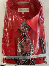 Load image into Gallery viewer, Daniel Ellissa DS3001 Red Convertible cuff Men’s Dress Shirt