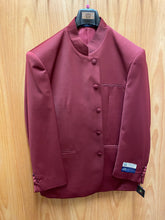 Load image into Gallery viewer, Elegante Gentilumo Burgundy Nehru collar 2-Piece Suit 46S