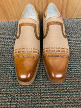 Load image into Gallery viewer, Giovanni Parker Tan Leather Hand Made Slip-on Men's Dress Shoes