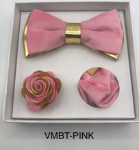 Load image into Gallery viewer, Velvet Bow Tie, Lapel Flower, and Handkerchief