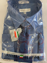 Load image into Gallery viewer, Daniel Ellissa DS3001 Denim Blue Convertible cuff Men’s Dress Shirt
