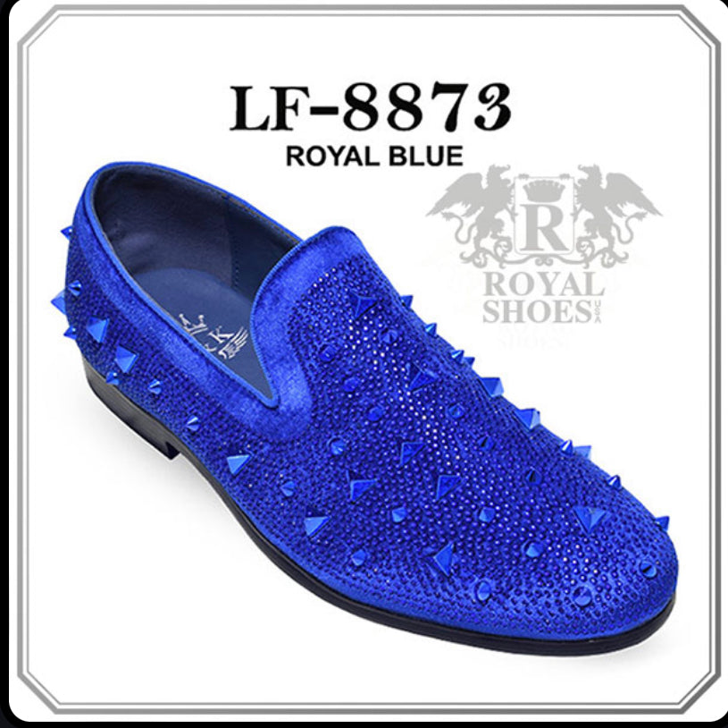 Royal Shoes Royal Blue Spikes/Rhinestones Smoking Slip-on Red Bottom Mens Dress Shoes LF-8873 Sizes 8-13 9.5 Royal Shoes Royal Blue Spikes/Rhinestones Smoking Slip-on Red Bottom Mens Dress Shoes LF-8873 Sizes 8-13 9.5