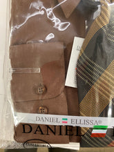 Load image into Gallery viewer, Daniel Ellissa DS3001 Dark Brown Convertible cuff Men’s Dress Shirt