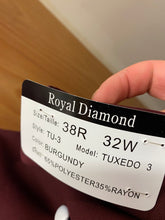 Load image into Gallery viewer, Royal Diamond Burgundy 3-Piece Modern Fit Tuxedo