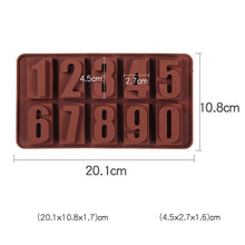 Load image into Gallery viewer, 0-9 Digital Chocolate Silicone Molds Cake Dessert Baking Tools Decoration Homemade Single Decomposed Number Mould Digital Shaped Chocolate Mold Silicone Digital Mold Trays Chocolate Candy Dessert Ice Cream Mold
