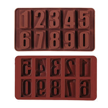 Load image into Gallery viewer, 0-9 Digital Chocolate Silicone Molds Cake Dessert Baking Tools Decoration Homemade Single Decomposed Number Mould Digital Shaped Chocolate Mold Silicone Digital Mold Trays Chocolate Candy Dessert Ice Cream Mold
