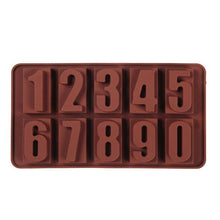 Load image into Gallery viewer, 0-9 Digital Chocolate Silicone Molds Cake Dessert Baking Tools Decoration Homemade Single Decomposed Number Mould Digital Shaped Chocolate Mold Silicone Digital Mold Trays Chocolate Candy Dessert Ice Cream Mold
