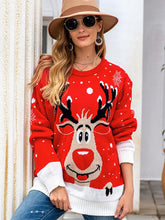 Load image into Gallery viewer, Oversized Christmas Reindeer Jacquard Knit Sweater | NCS
