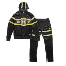 Load image into Gallery viewer, M4600 Greek Velour Set - Black

