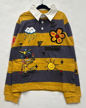 Load image into Gallery viewer, BISCOTTI Kid's Long Sleeve Polo Shirt With Heavy Print Effects &amp; Patch Works
