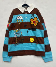 Load image into Gallery viewer, JORDY Kid's Long Sleeve Polo Shirt With Heavy Print Effects &amp; Patch Works
