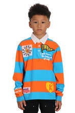 Load image into Gallery viewer, ZORA Kid's Long Sleeve Polo Shirt With Heavy Print Effects &amp; Patch Works
