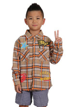 Load image into Gallery viewer, ROY Kid's Premium Mid-weight Flannel Shirt With Heavy Embroidery Works, Patch Work &amp; Print Effects
