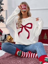 Load image into Gallery viewer, Bowknot Pattern Oversized Long-Sleeve Christmas Sweater | NCS

