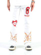 Load image into Gallery viewer, FROST Heavy weight brushed graphic skinny flare stacked pants
